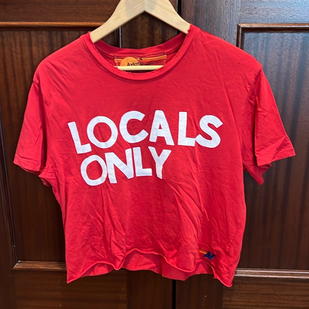 Aviator Nation Red 'Locals Only' Tee
